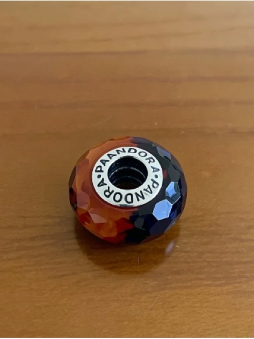 Pandora Amber and Blue Faceted Glass Charm